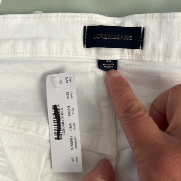 J. Crew 9" mid rise toothpick jeans B3584 white 34 - Picture 5 of 8